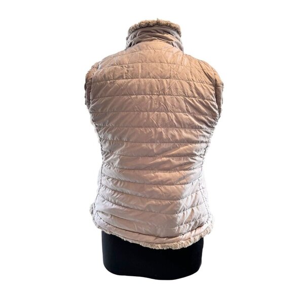 Nicole Miller Original Reversible Quilted Faux‎ Fur Vest Gray Size S/M Zipper - Picture 3 of 9